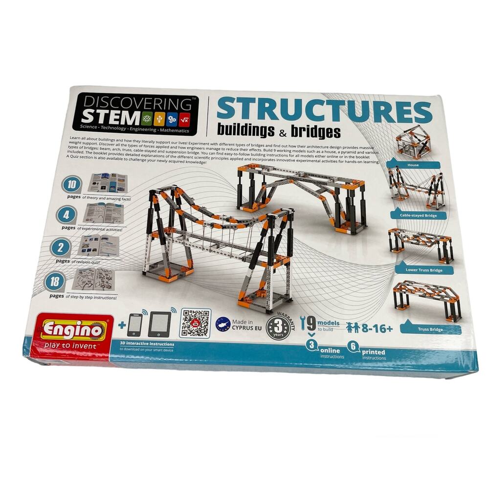 Engino Discovering STEM Structures Buildings & Bridges Kit New